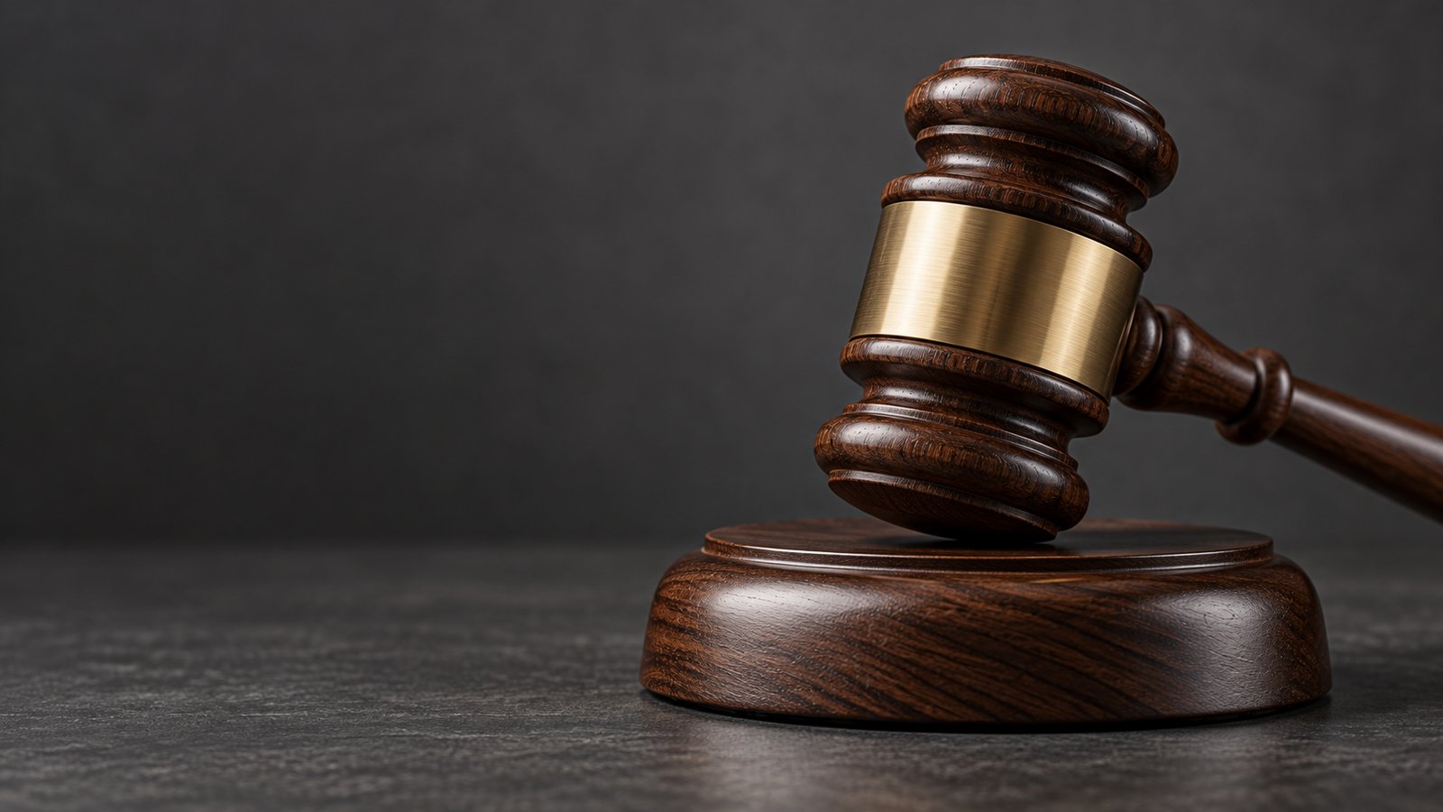 Illustrative wooden judicial gavel